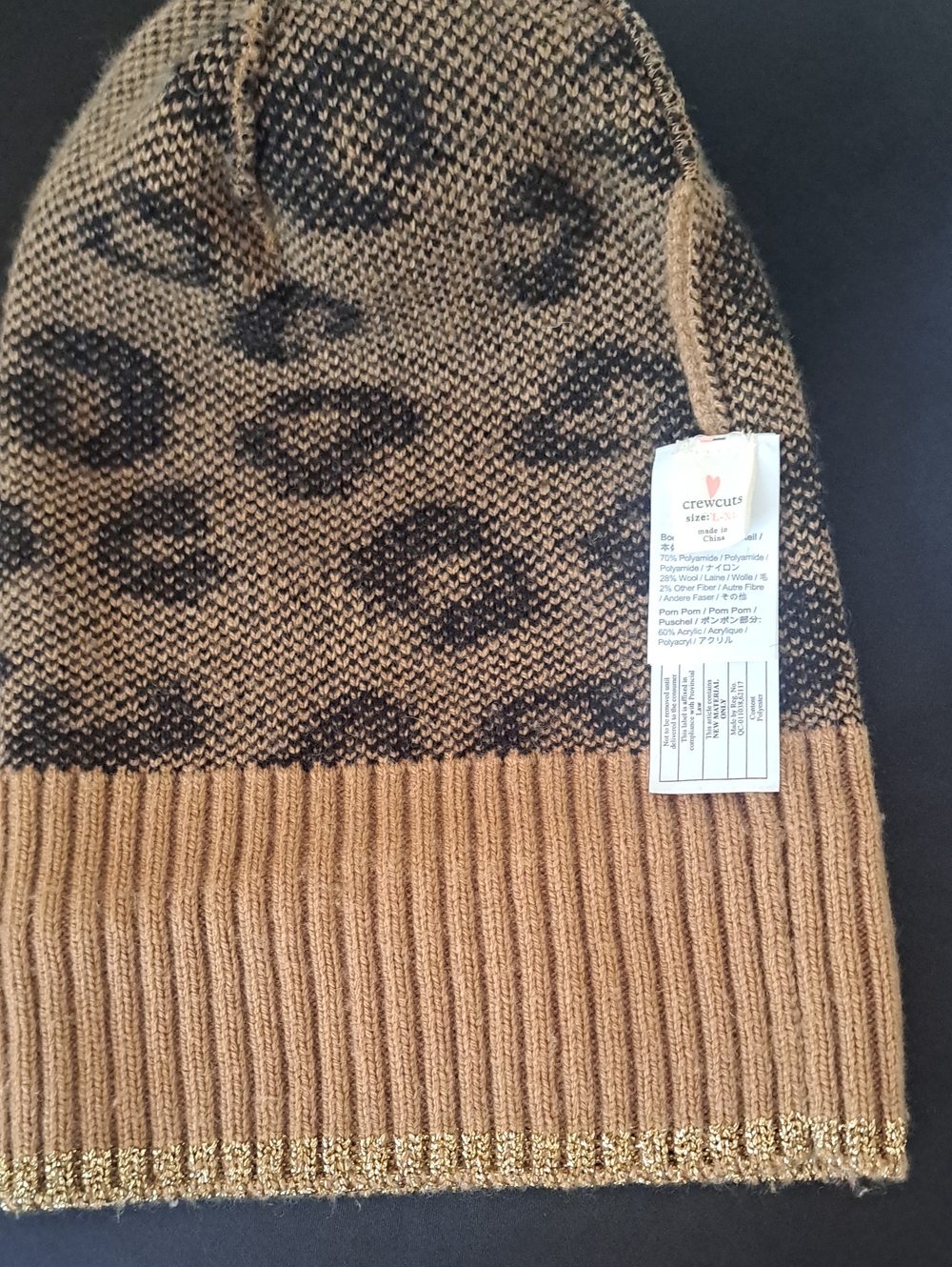 Crewcuts Leopard Pom Beanie In Leopardo Print - Picture 7 of 8
